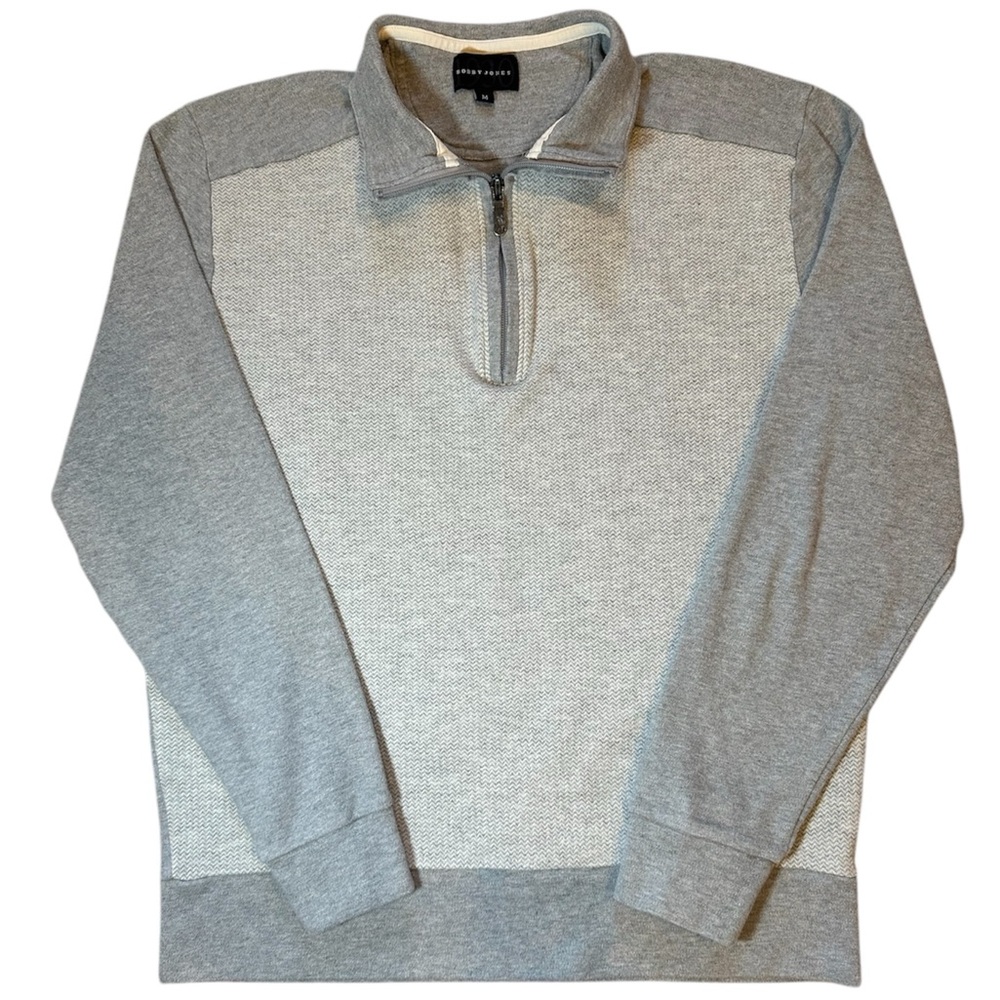 Bobby Jones Men's Gray Quarter Zip Pullover Golf Sweater Knit Size Medium